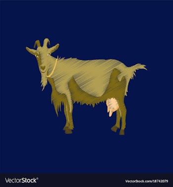 Flat shading style icon goat vector image