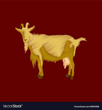 Flat shading style icon goat vector image