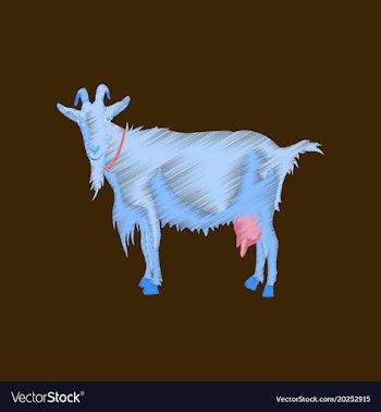 Flat shading style icon goat vector image