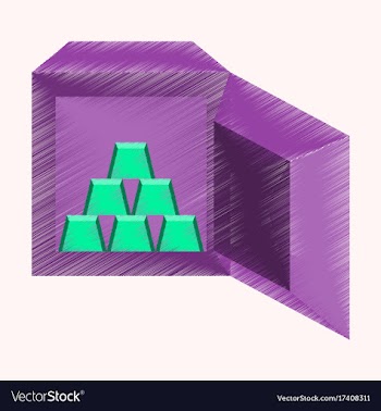 Flat shading style icon gold bars in a safe vector image