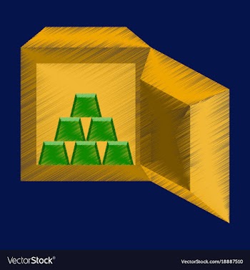 Flat shading style icon gold bars in a safe vector image