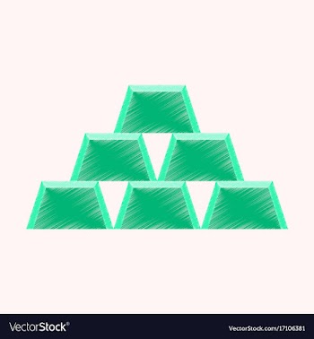 Flat shading style icon gold bars vector image