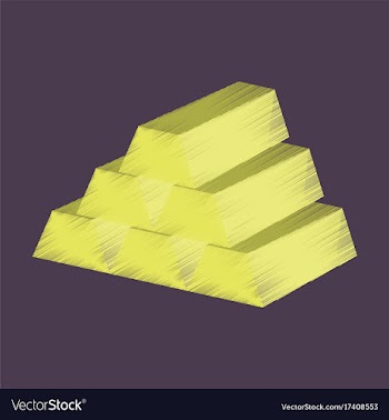 Flat shading style icon gold bars vector image