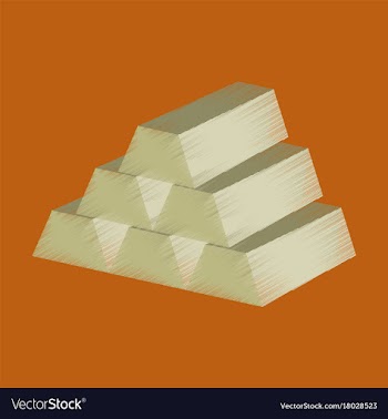 Flat shading style icon gold bars vector image