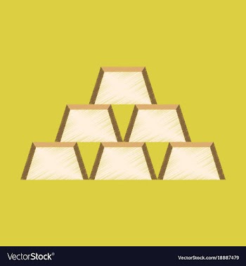 Flat shading style icon gold bars vector image