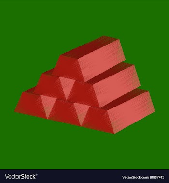 Flat shading style icon gold bars vector image