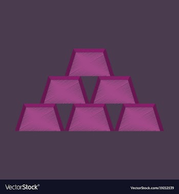 Flat shading style icon gold bars vector image