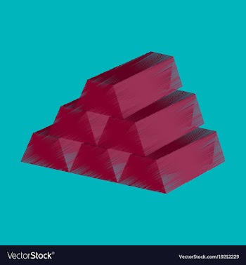 Flat shading style icon gold bars vector image