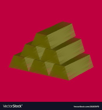 Flat shading style icon gold bars vector image
