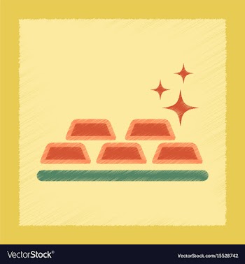 Flat shading style icon gold bullion vector image