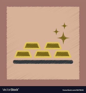Flat shading style icon gold bullion vector image