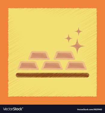 Flat shading style icon gold bullion vector image
