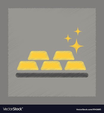 Flat shading style icon gold bullion vector image