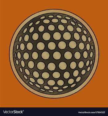 Flat shading style icon golf ball vector image