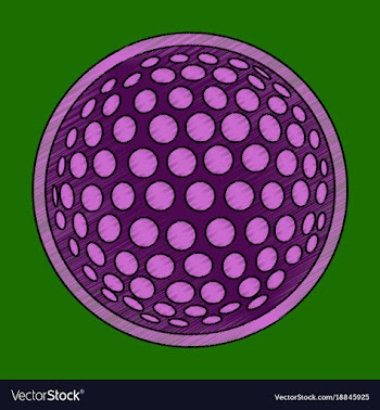 Flat shading style icon golf ball vector image