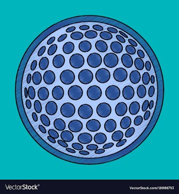Flat shading style icon golf ball vector image