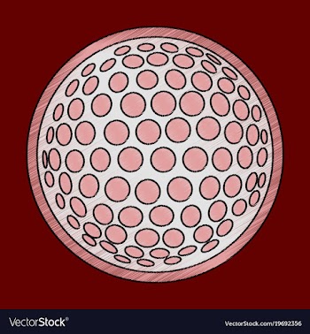 Flat shading style icon golf ball vector image