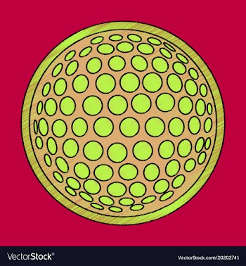 Flat shading style icon golf ball vector image