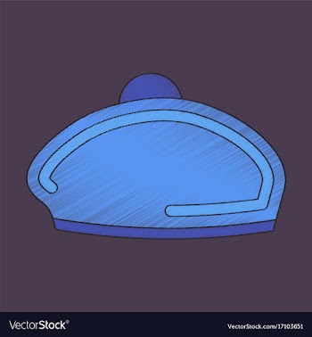 Flat shading style icon golf beret vector image