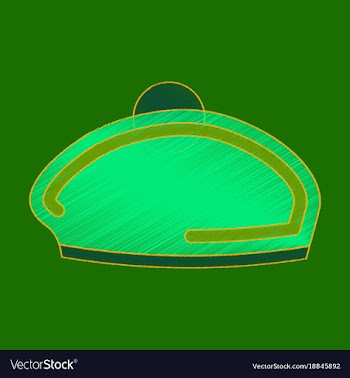 Flat shading style icon golf beret vector image