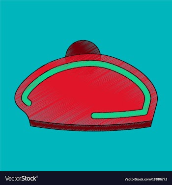 Flat shading style icon golf beret vector image