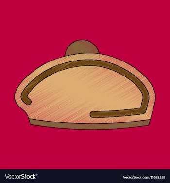 Flat shading style icon golf beret vector image