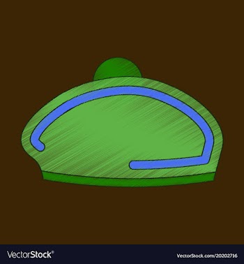 Flat shading style icon golf beret vector image