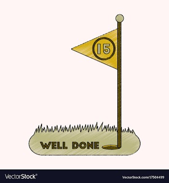 Flat shading style icon golf course well done vector image