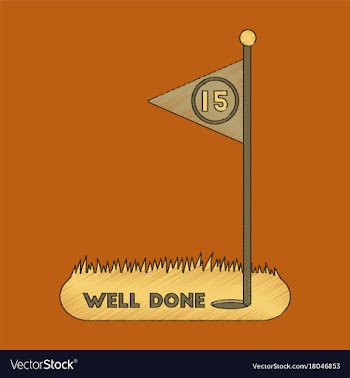 Flat shading style icon golf course well done vector image