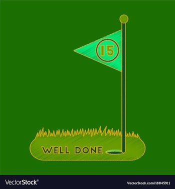 Flat shading style icon golf course well done vector image