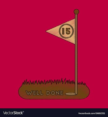 Flat shading style icon golf course well done vector image