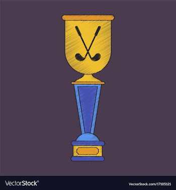 Flat shading style icon golf cup vector image