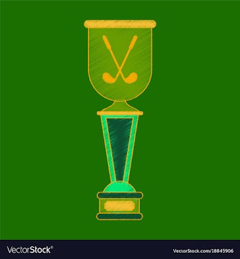 Flat shading style icon golf cup vector image