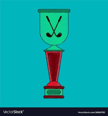 Flat shading style icon golf cup vector image