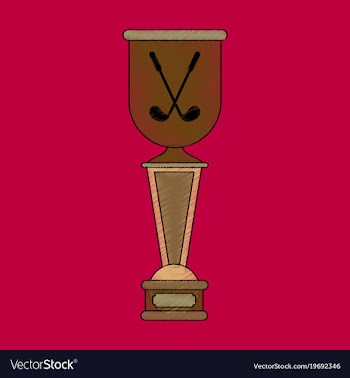Flat shading style icon golf cup vector image