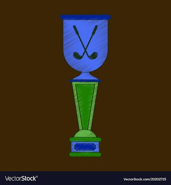 Flat shading style icon golf cup vector image