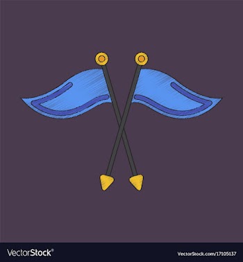 Flat shading style icon golf flags vector image