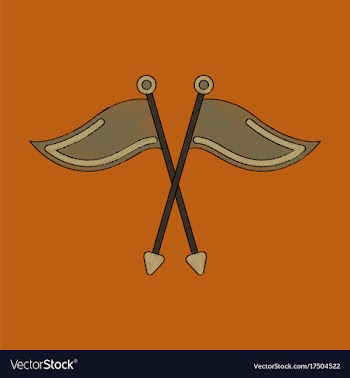 Flat shading style icon golf flags vector image