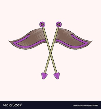 Flat shading style icon golf flags vector image