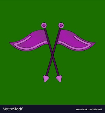 Flat shading style icon golf flags vector image