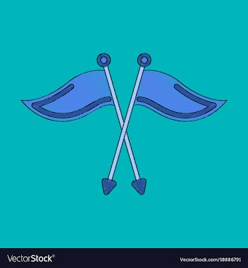 Flat shading style icon golf flags vector image