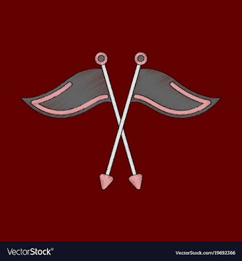 Flat shading style icon golf flags vector image