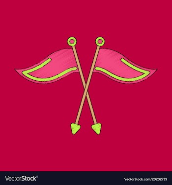 Flat shading style icon golf flags vector image