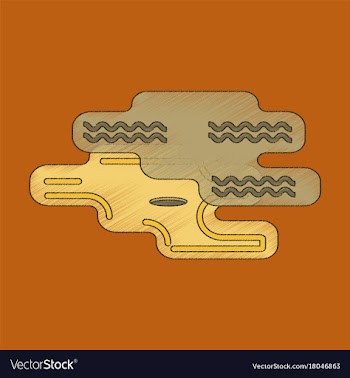 Flat shading style icon golf hole vector image