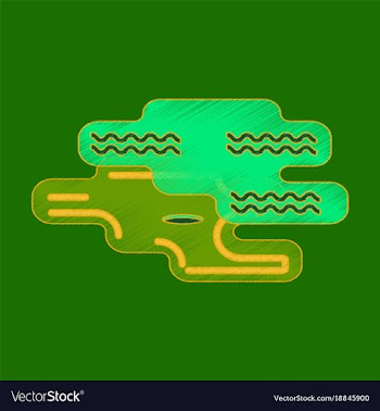 Flat shading style icon golf hole vector image