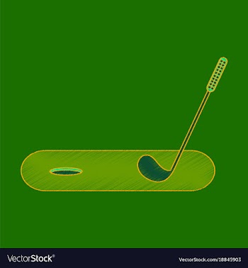 Flat shading style icon golf stick and hole vector image