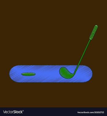 Flat shading style icon golf stick and hole vector image