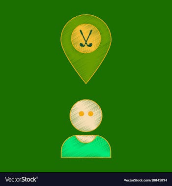 Flat shading style icon golfer logo vector image