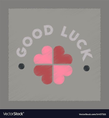 Flat shading style icon good luck clover vector image