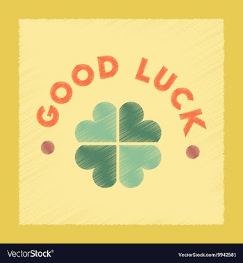 Flat shading style icon good luck clover vector image